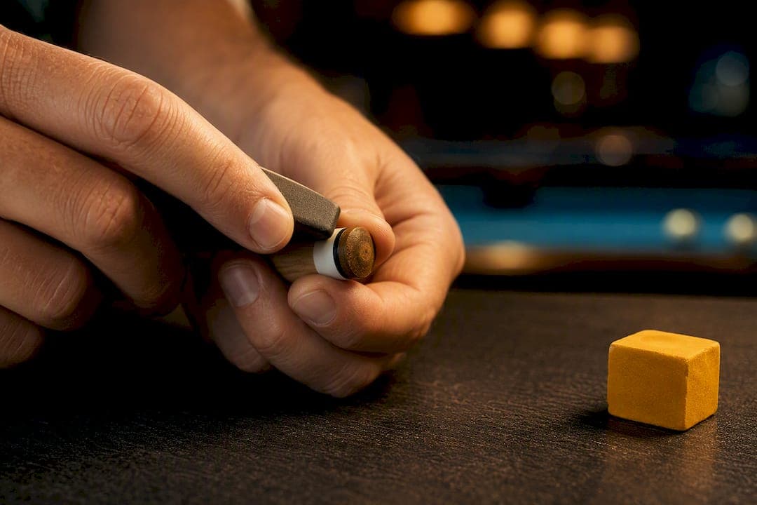 90 Second Cue Tip Maintenance: 5–15 Shaping Strokes, 8–12 Scuffs